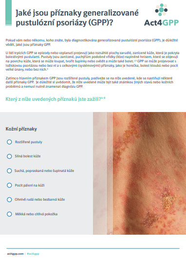 Jake jsou priznaky generalizovane pustulozni psoriazy